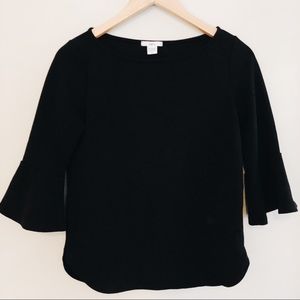 Bar III Black Trumpet Sleeve Blouse / Top